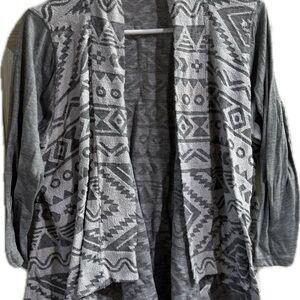Maurices Gray Aztec Pattern Cardigan